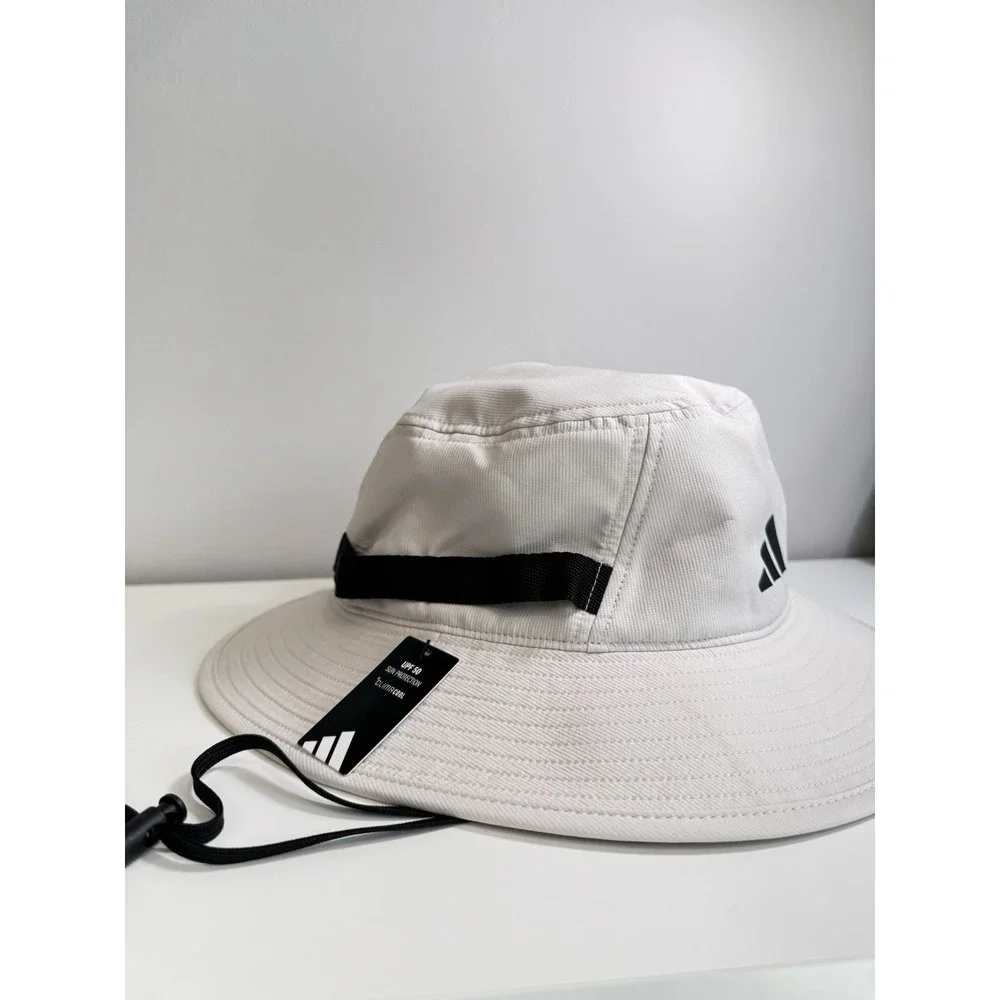 Adidas Mens 50+ Victory 4 Bucket Hat, Wonder Alumina Beige/Black, One Size